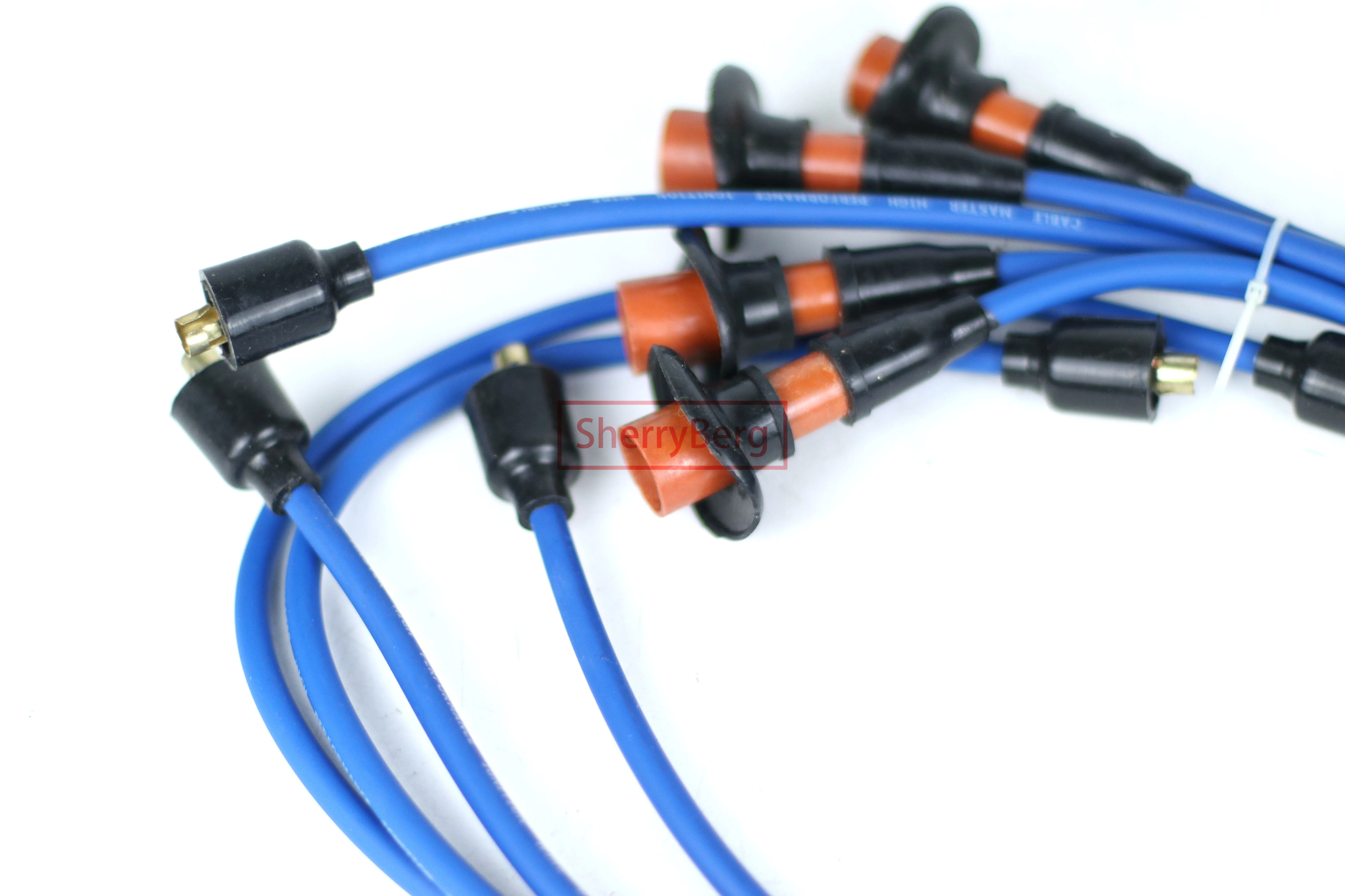 SherryBerg Kabel für VW Zündkerzenkabel-Set. 111998031 A. 1200-1600cc. Bug Bus Ghia VW-Zündkabel Typ 1, 2 und 3 VWs Blau – Detail 4