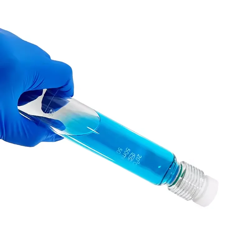 나사 유리 압력 플라스크, 테트라 플루오로 스레드 플러그, 총 인 총 질소 나사, 비색 튜브, 10-100ml, 1 개