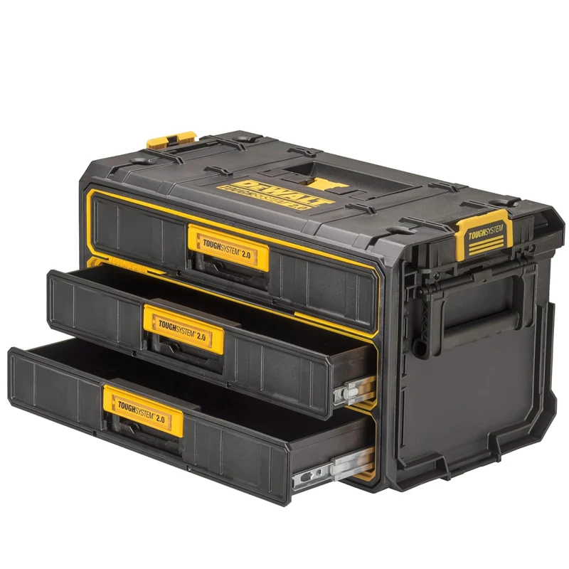 DEWALT 다기능 보관 도구 상자, 다기능 금속 슬라이더, 3 서랍 볼 베어링, DWST08330 TOUGHSYSTEM 2.0
