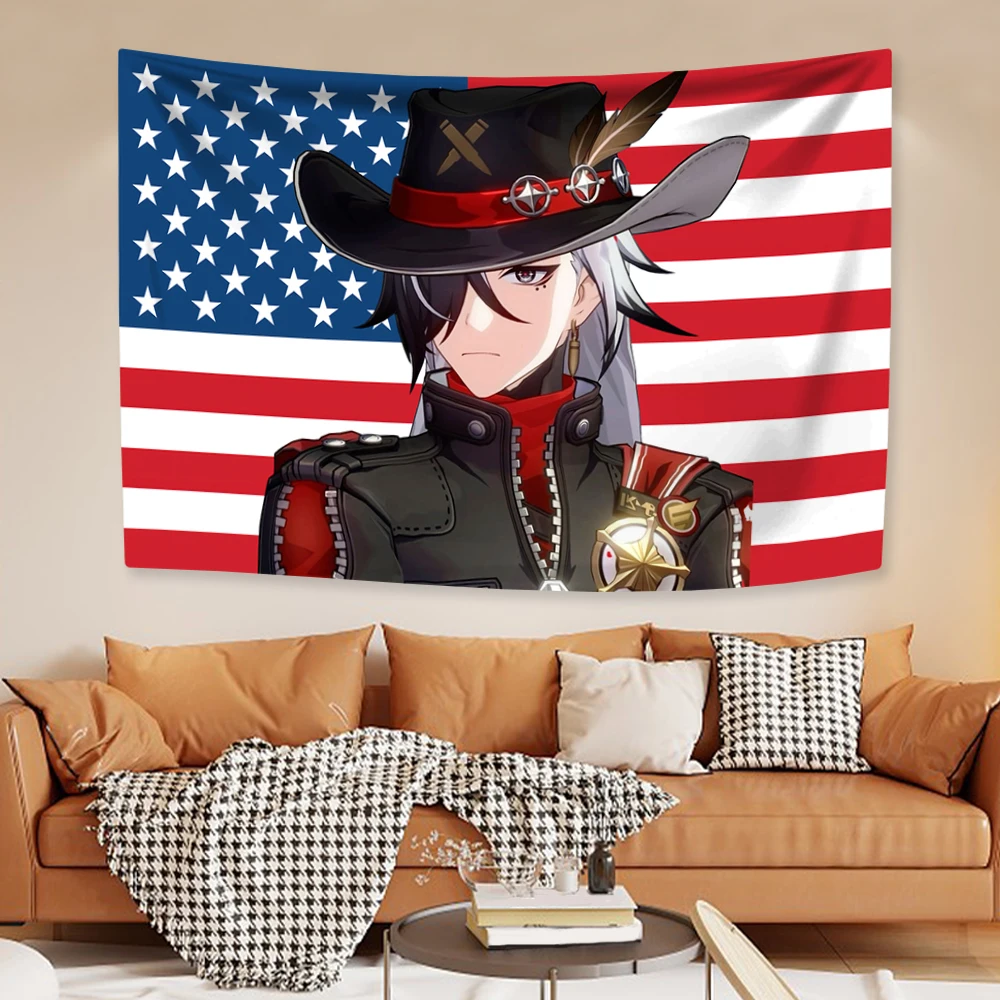Game Tapestry Boothills And Argentis American Flag Home Decor Wall Hanging Bedroom Dorm Background Sofa Blanket tapestry decorations