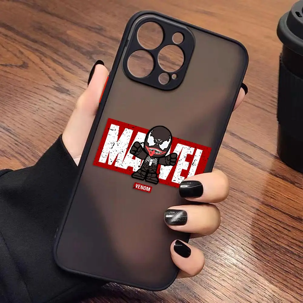 thumbnail image 1 of Funda para iPhone Apple 14 13 11 12 MINI Pro XS Max XR X 7 SE 2022 2020 6 6S Plus, carcasa con dibujos animados de Los vengadores de Marvel, 1 of 5