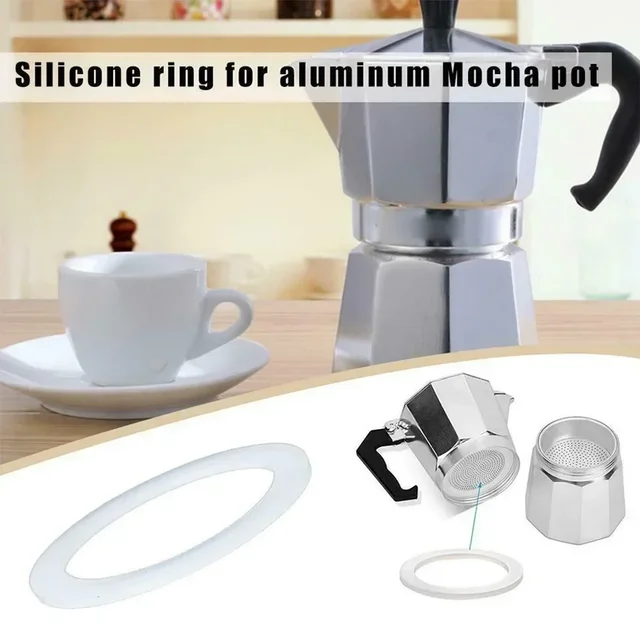 2PCS Silicone Moka Pot Seal Ring Stainless Steel Filter Coffee Pot Washer Gasket Ring Coffee Makers Accessories 1
