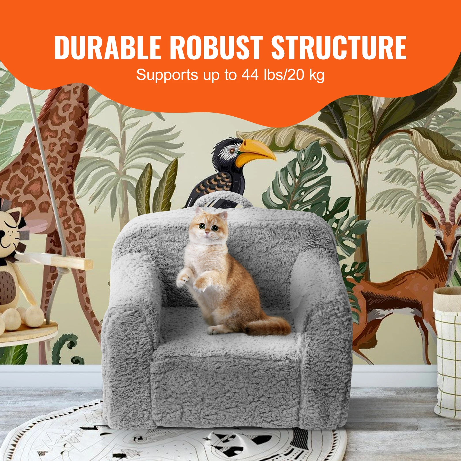 VEVOR Kids Armchair Kids Sofa with High-density 25D Sponge Snuggly-Soft Toddler Chair Reading Couch for Bedroom and Playroom 4