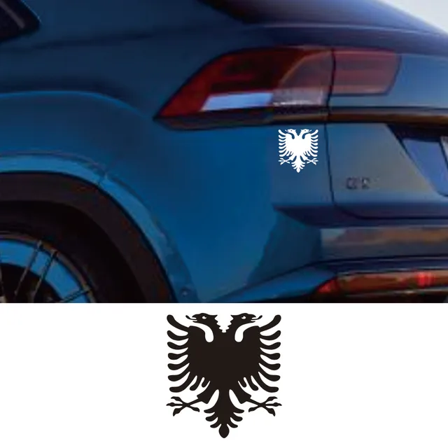 Vinyl Decal Albanian Double Headed Eagle Car Sticker Waterproof Auto Decors on Truck Bumper Rear Window
