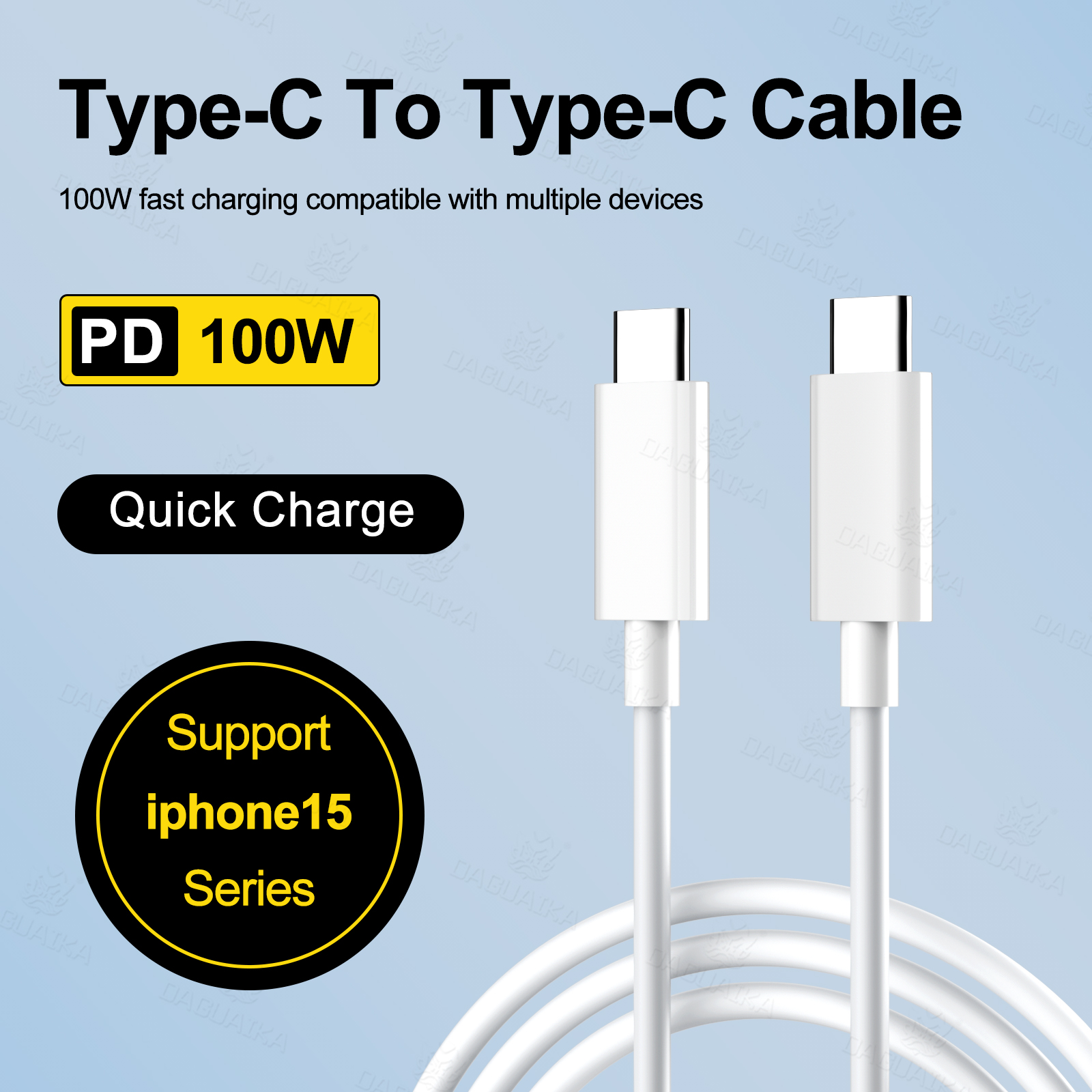 PD 100W 60W USB C to USB Type C Cable Fast Charge Data Cable For Huawei Samsung Xiaomi Macbook iPad Data Line Type C To Type C