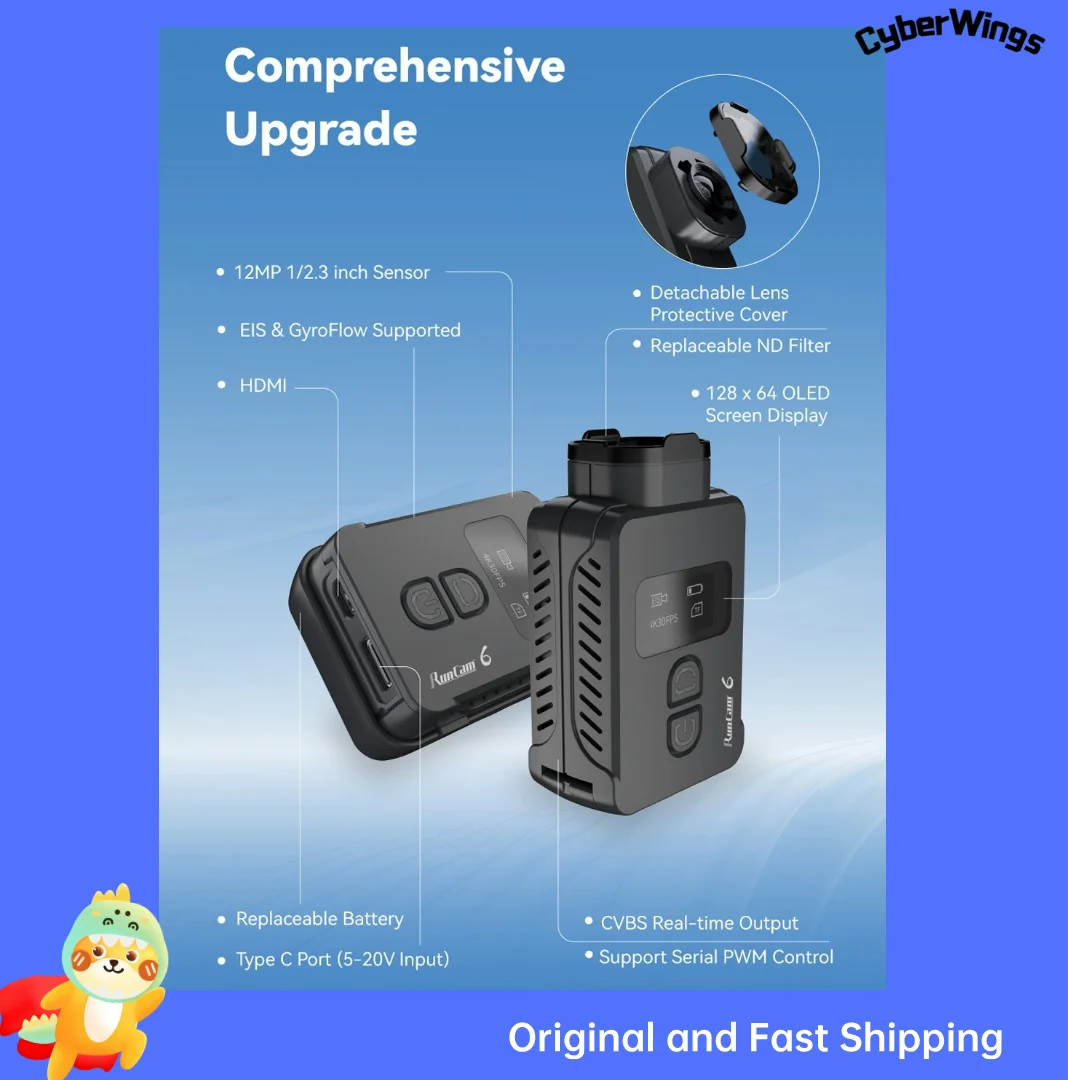 Original RunCam 6 4K Digital Camera for FPV Airsoft Games Recording thumbnail 2