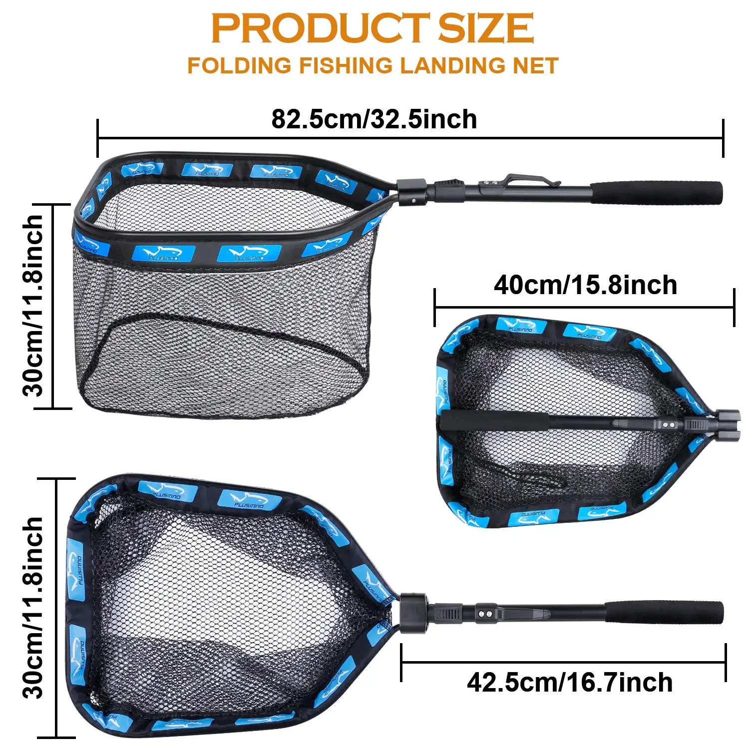 Rubber Coated Landing Net Telescopic Foldable Floating Fishing Net