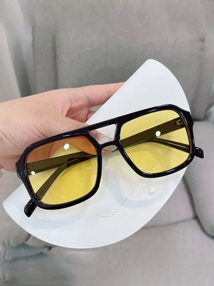 

Fashion Square Sunglasses Women Vintage Frame Female Double Beam Sun Glasses Ocean Gradient Retro Designer Outdoor Oculos De Sol