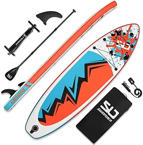 

Stand Up Paddle Board for Adult & Youth, 17.2 lbs -Light, Super SUP w Non-Slip Deck, Full Premium Accessories - Paddle, Bac