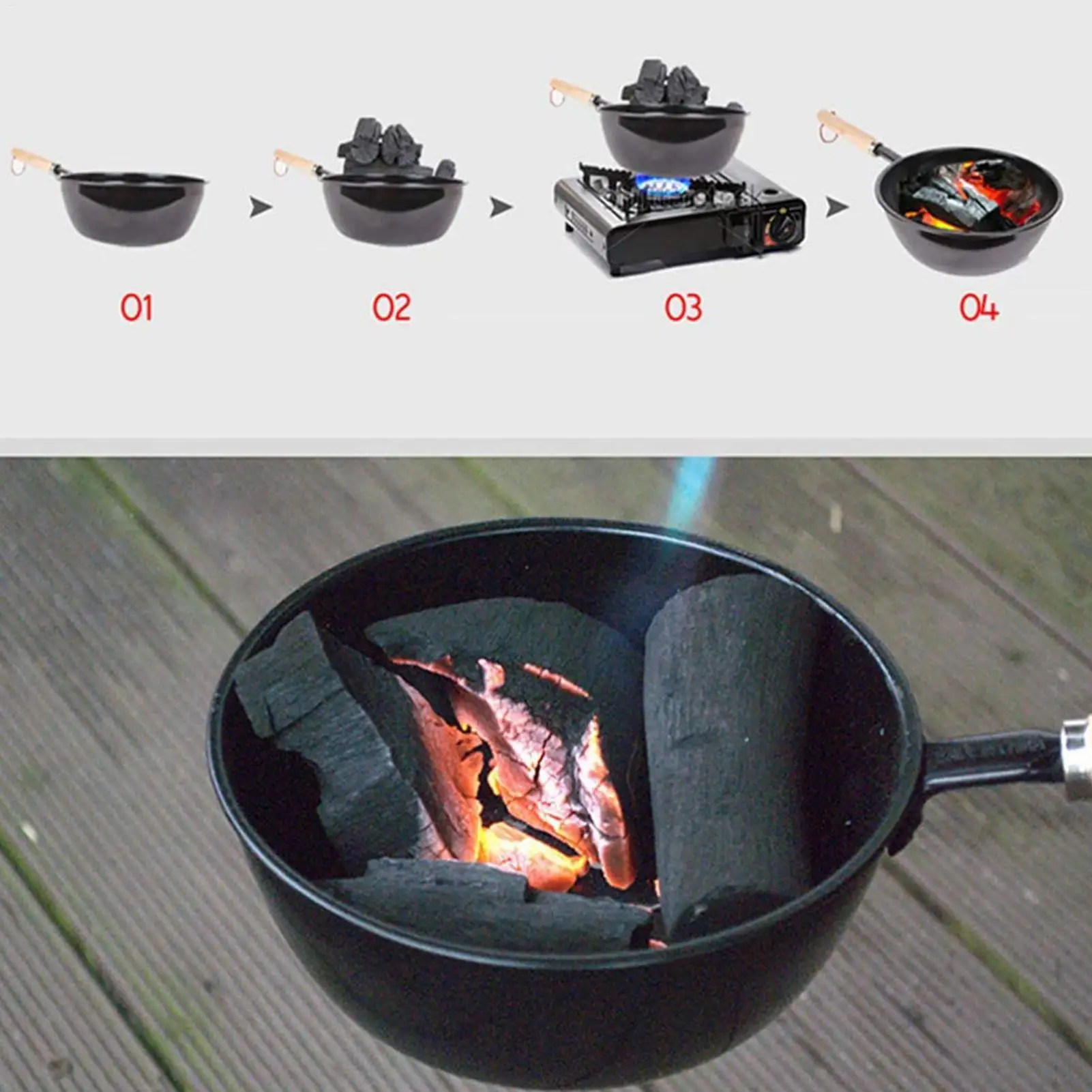 Outdoor Herd Beleuchtung Holzkohle Topf Holzkohle Feuer Starter Holzkohle Brenner BBQ Kohle Starter Für Outdoor Grill – Detail 4