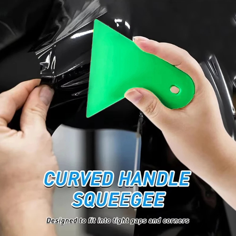AUTOBRIGHT Professional Green Triangle Car Wrapping PPF Scraper set Squeegee Multi-Size Plastic for CAR Film sticking Tools