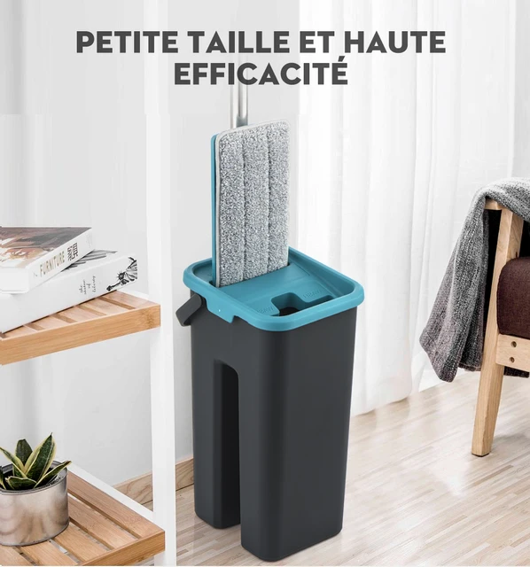 Balai Serpillère À Plat Avec Tampon Microfibre Et Seau Automatique