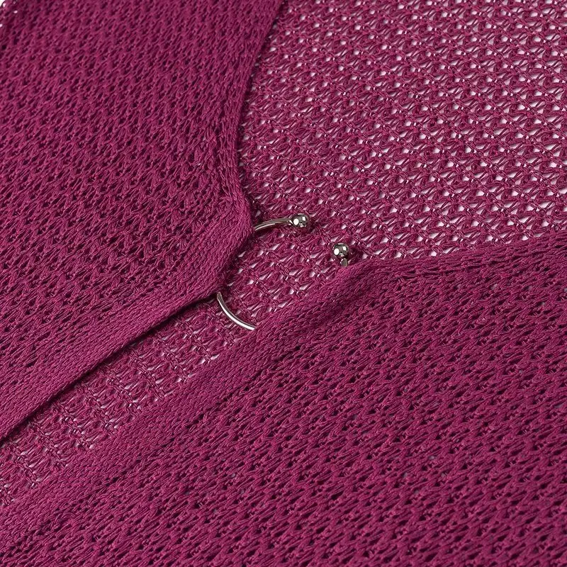 Vestido de otoño de punto calado para mujer, transparente, con escote en V, sin espalda, informal, para playa, vacaciones, maxivestido de punto, vestido de mujer nuevo