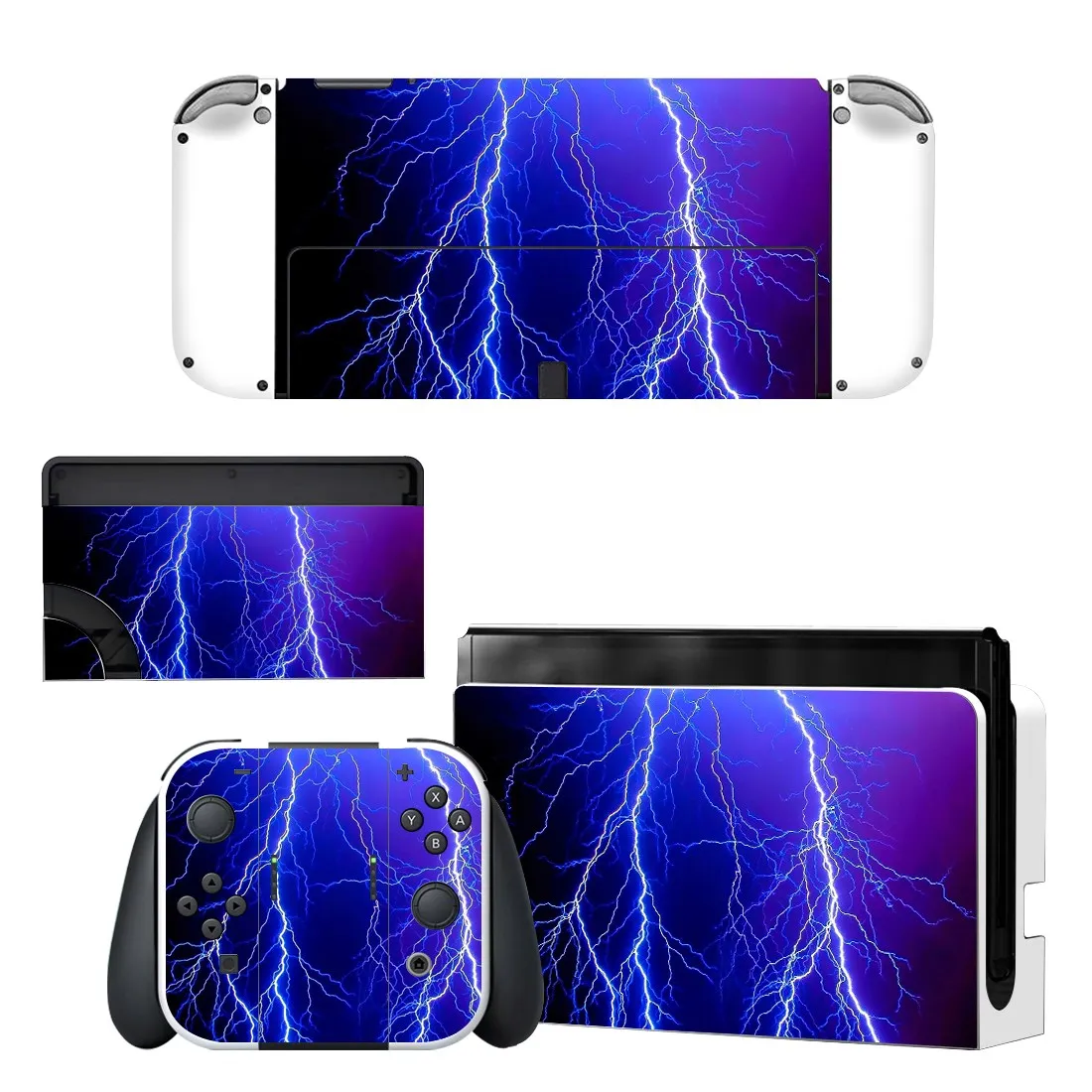 Full Body Protective Cover Skin Art Decals Compatible Nintendo Switch Oled Game Console Controller Decor 1set Starry Sticker 
