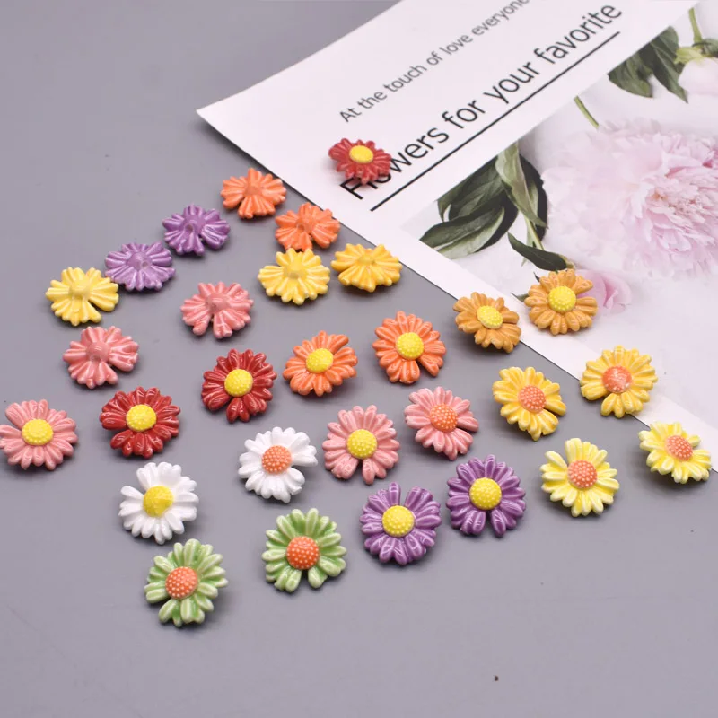 

28mm Green Orange White Color Cute Daisy Flower Ceramic Material Loose Beads for Jewelry Making Necklace Bracelet DIY