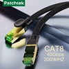Patchtek Cat8 Flat Lan 40G RJ45 Ethernet Cable Networking F/FTP 2000Mhz Internet Lan Cord for Router Modem Internet RJ 45