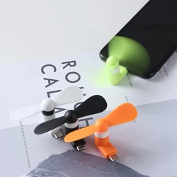 Creative Portable Micro Mini Fan Mobile Phone Mini Fan Charging Treasure Fan USB Gadget Cooling Fans For Type-C Android