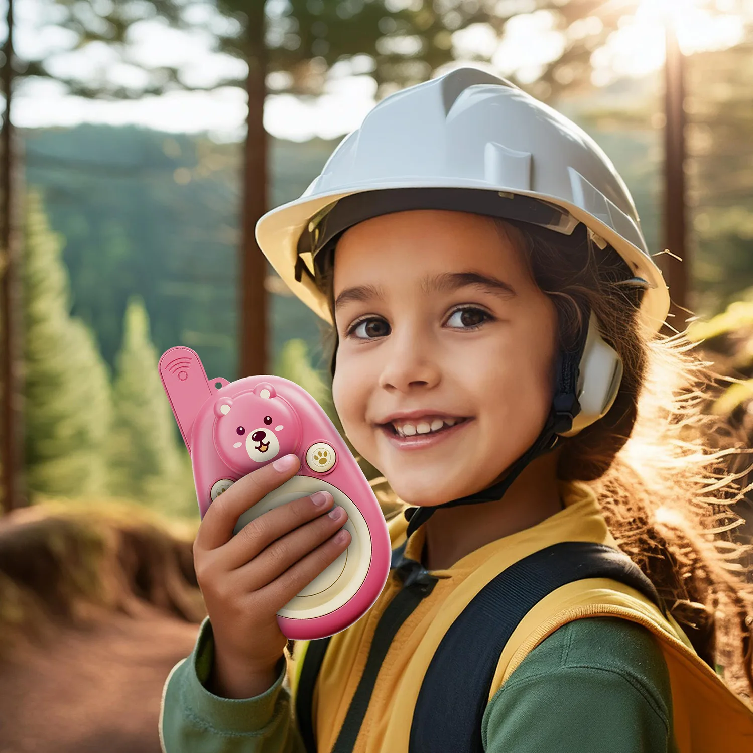 2 Pack Lovely Bear Walkie Talkies Toys for Girls with Wearable Lanyard for Outdoor Camping,Birthday Gifts for 4 5 6,new year 6
