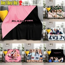

Soft Throw Blanket Black Pink Kpop Plush Blanket Korean Band Decoration Soft Fans Blankets for Sofa Chair Gift for Friends