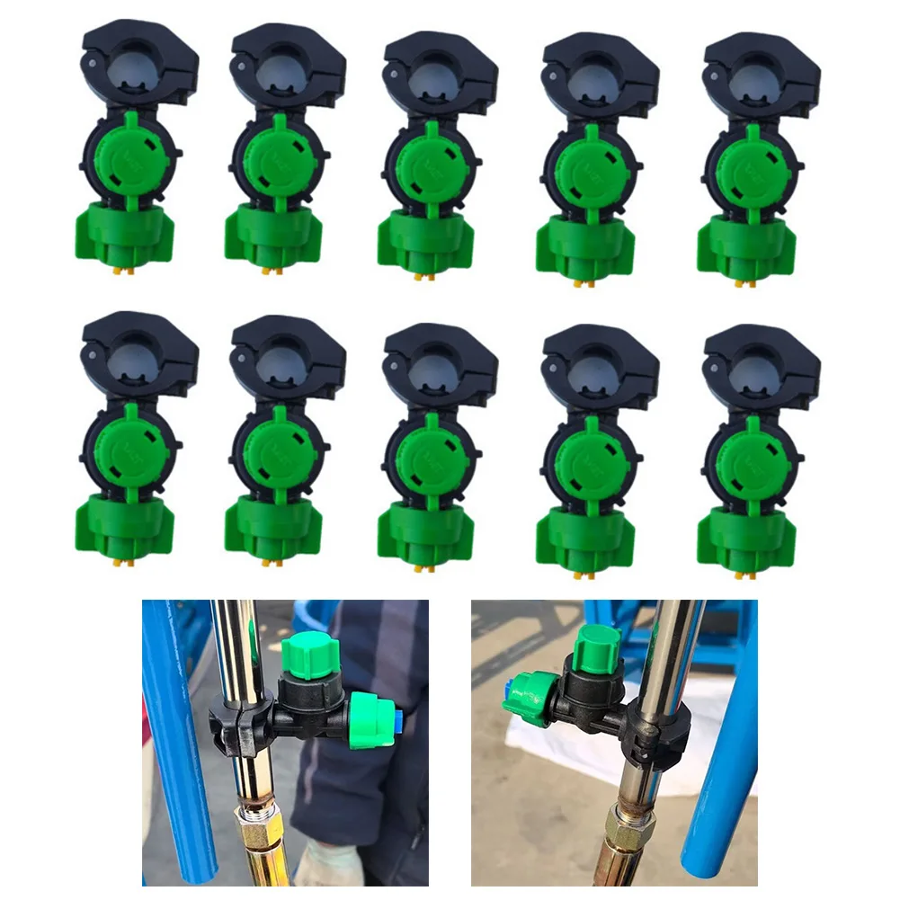 10er-Pack traktormontierte landwirtschaftliche Sprühdüsen, 9,8 mm Öffnung, fächerförmige Zerstäubung für 21–22 mm Stahlrohre – Detail 2