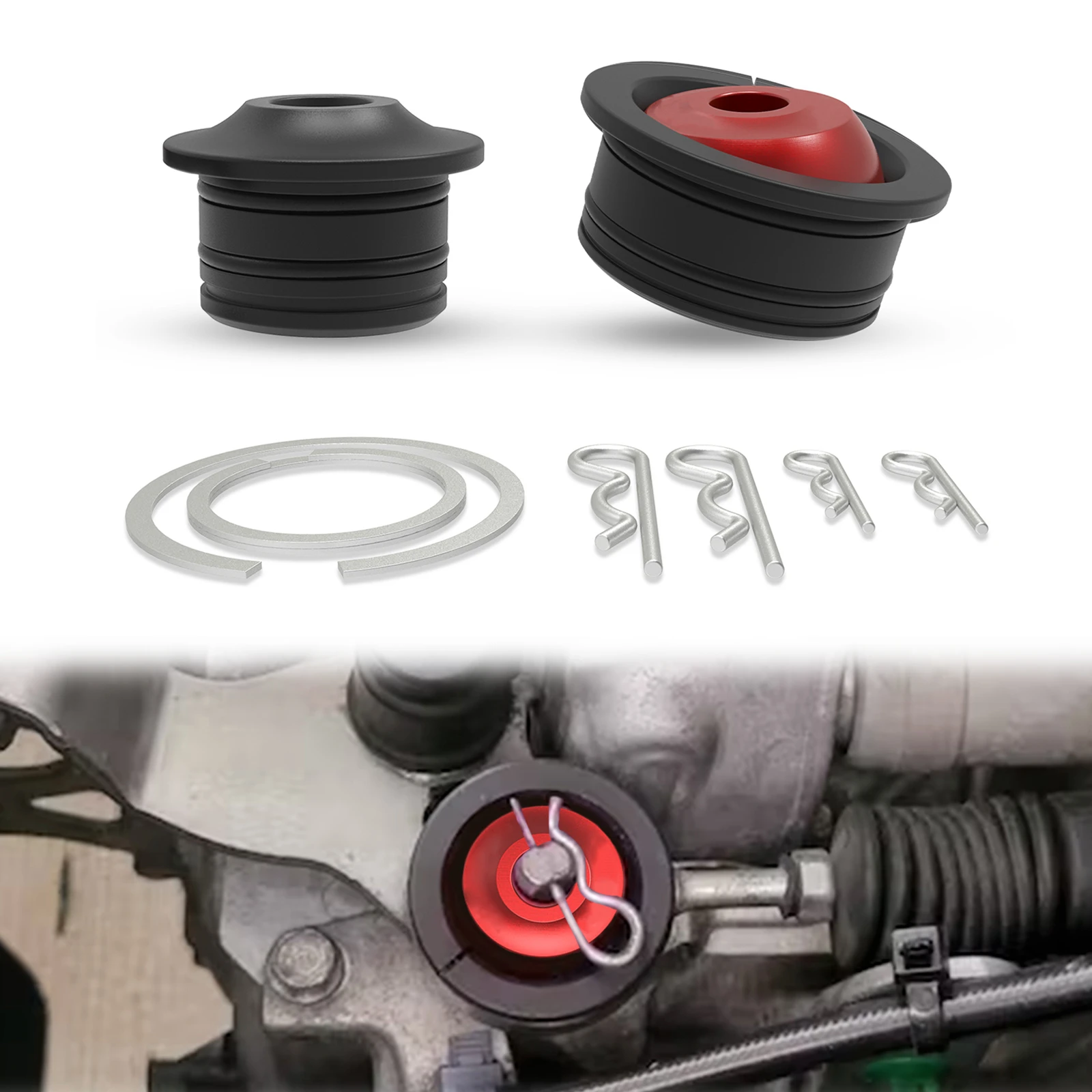 Shifter Cable Bushings BEVINSEE Shifter Cable Bushing Upgrade Kit for Honda Accord for Honda Civic/Civic Si/Civic Type R shifter cable bushings