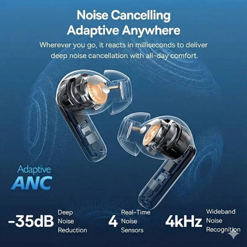 Active Noise Cancelling Wireless Headphones with Immersive Sound Ultra-Low Latency Effortless Wireless Charging for Gym running 2