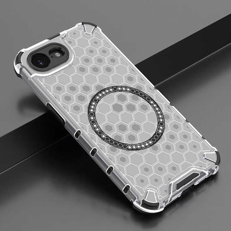 Honeycomb Texture MagSafe Compatible Protective Case with Magnetic Drop Protection
