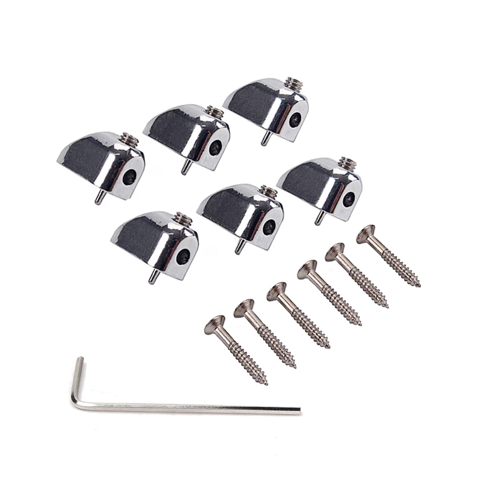 6Pcs String Locking Nut Zinc Alloy Headless Electric Bass Guitar String