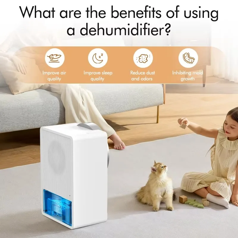 Factory Processing 2500ml/D Easy Home Use Dehumidifier With Removable Water Tank Portable Smart Dehumidifier