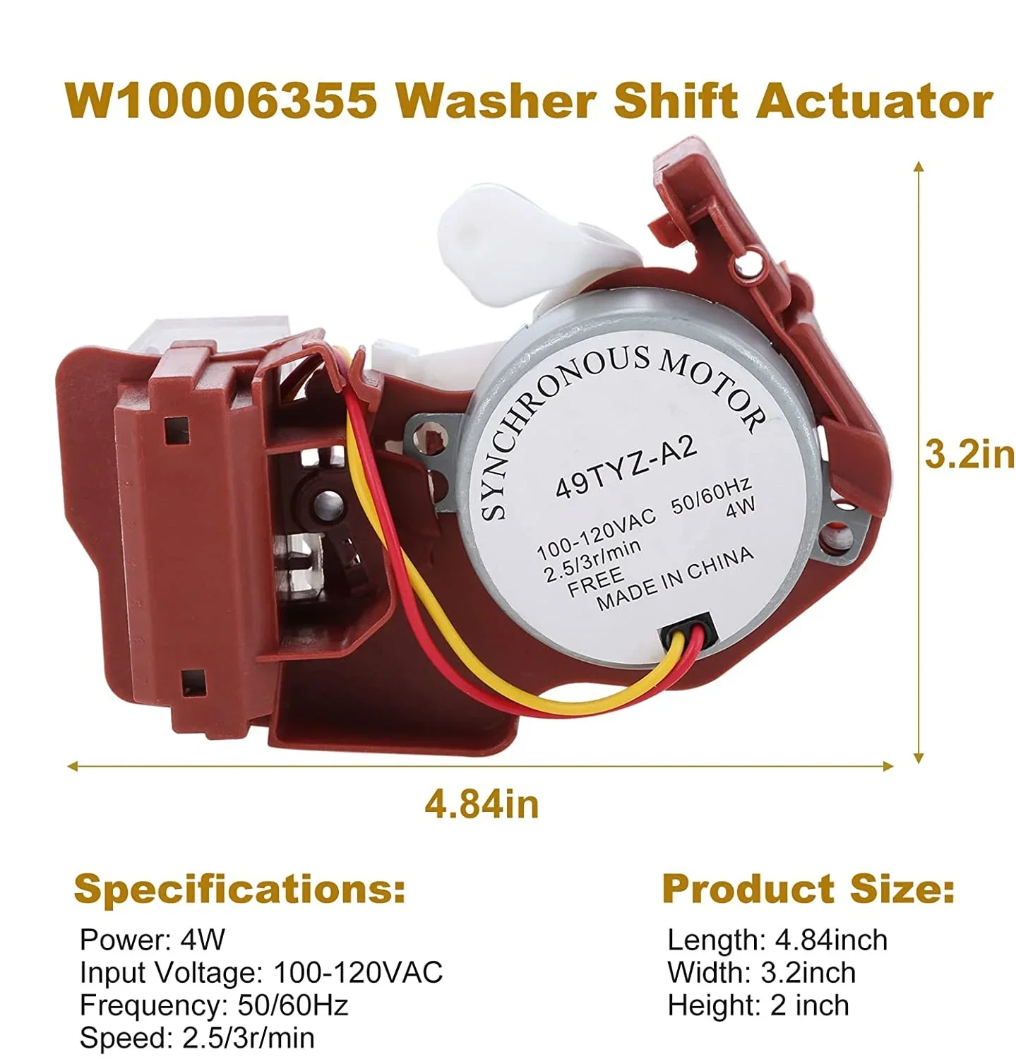 PRYSM Dishwasher Diverter Replacement - Fits Whirlpool, Maytag, KitchenAid & More