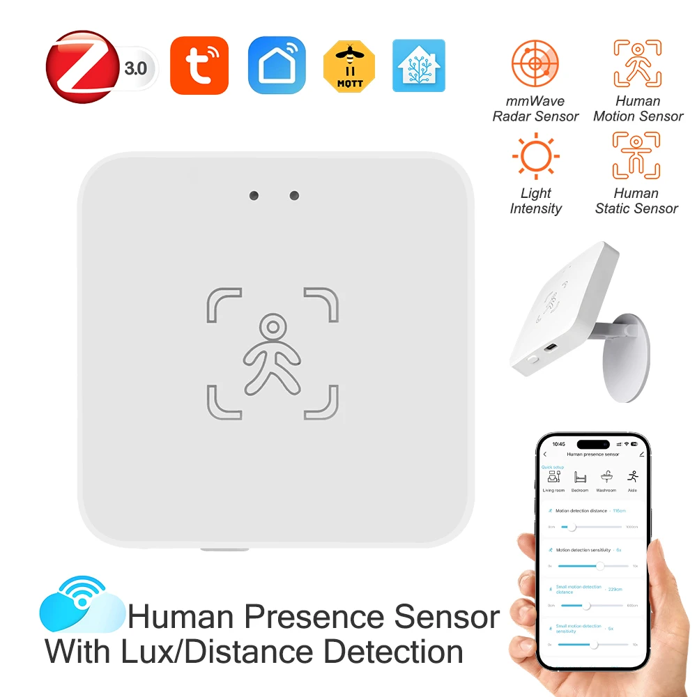 Tuya WiFi /Zigbee Human Presence Detector Smart Human Body PIR Sensor ...