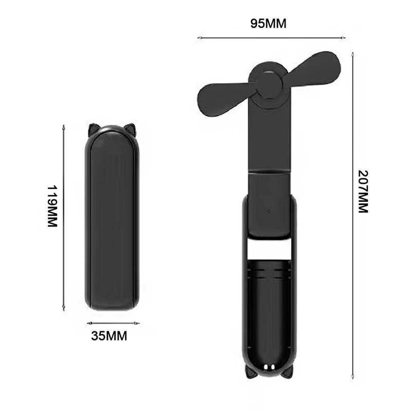 Compact Rechargeable High-Power Portable Fan with Foldable Design