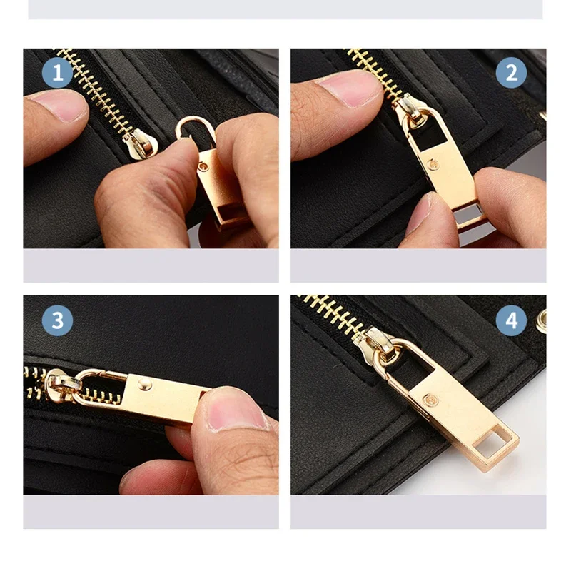 Metal Zipper Pull Replacement Detachable Zipper Slider Pull Repair Kit for Clothing Jacket Diy Craft Sewing Zip Head