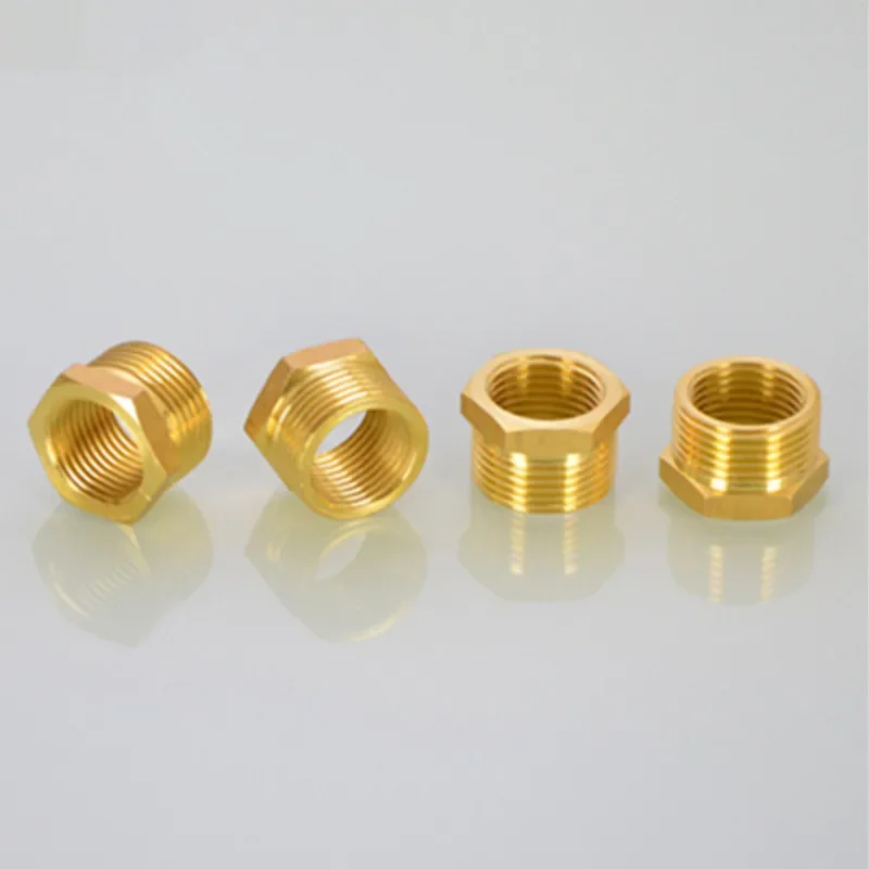 Brass Hex Bushing Reducer Pipe Fitting 1/8 1/4 3/8 1/2 3/4 F To M Threaded Reducing Copper Water Gas Adapter Coupler Connector pipe fitting