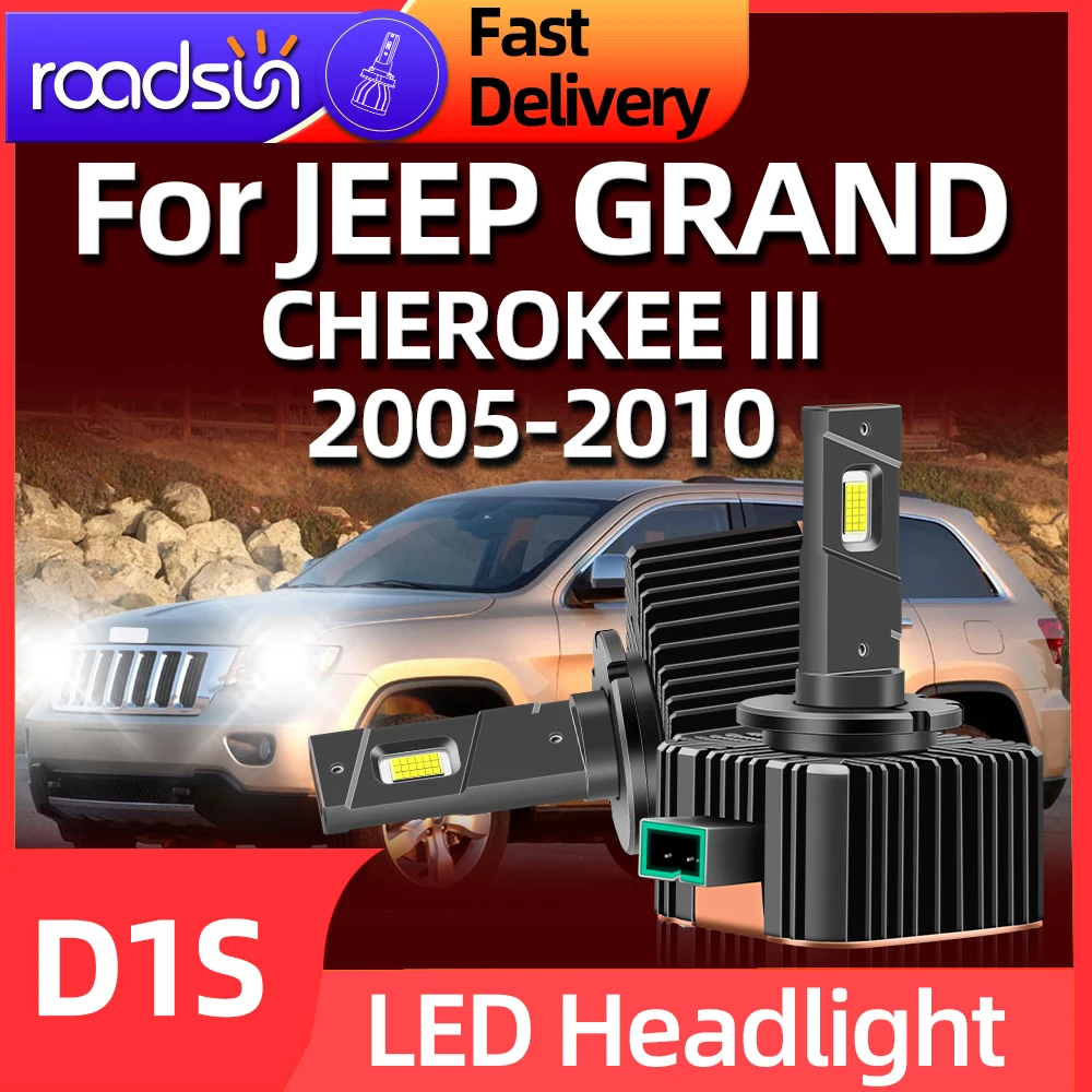 

Roadsun LED Headlight HID D1S Bulbs 45000LM Super Bright Car Lamp For JEEP GRAND CHEROKEE III 2005 2006 2007 2008 2009 2010