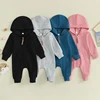 2023-08-25 Lioraitiin 0-12M Newborn Baby Boys Girls Clothing Zipper Hooded Jumpsuit Romper Long Sleeve Outfit Fall Winter Clothe 1