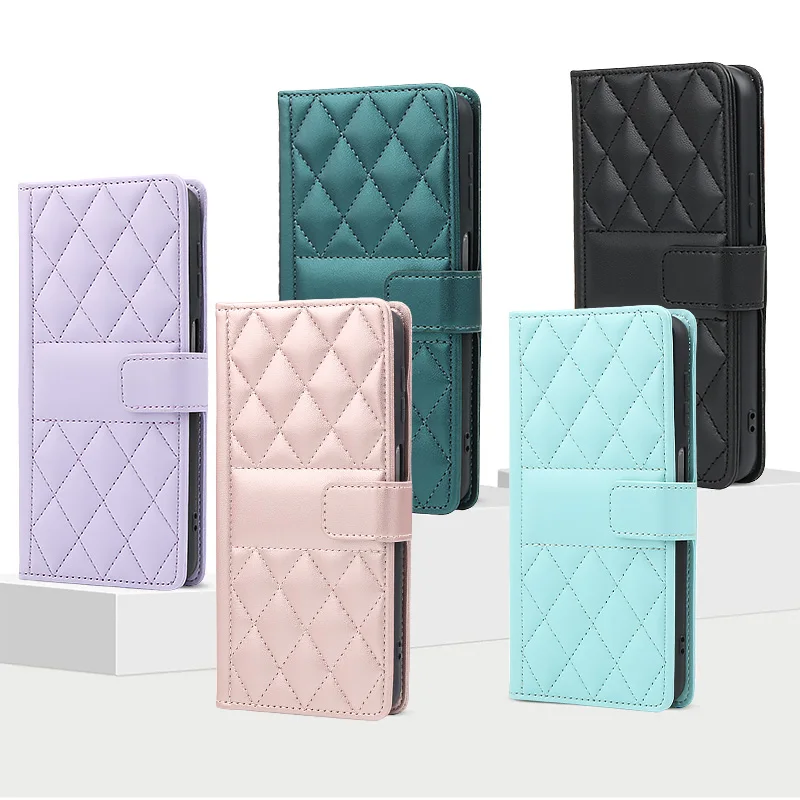 Compact Fragrance Wallet Case with Card Slot & Kickstand - Premium Magnetic Flip Leather Design