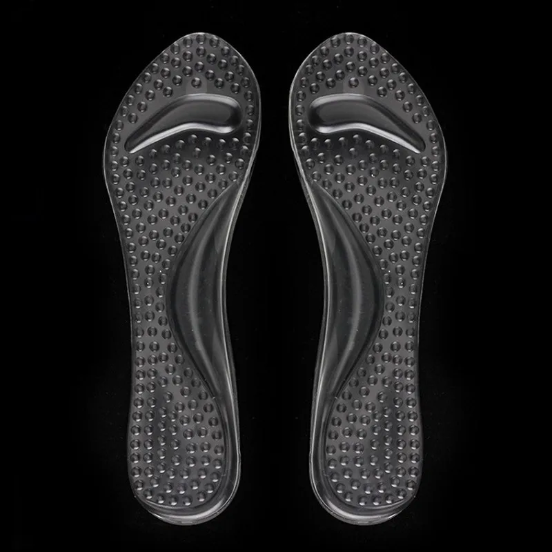 Silicone Gel Orthopedic Insoles Women Foot Care Protector Elastic Cushion Arch Support Pads  Transparent Massage  Insoles