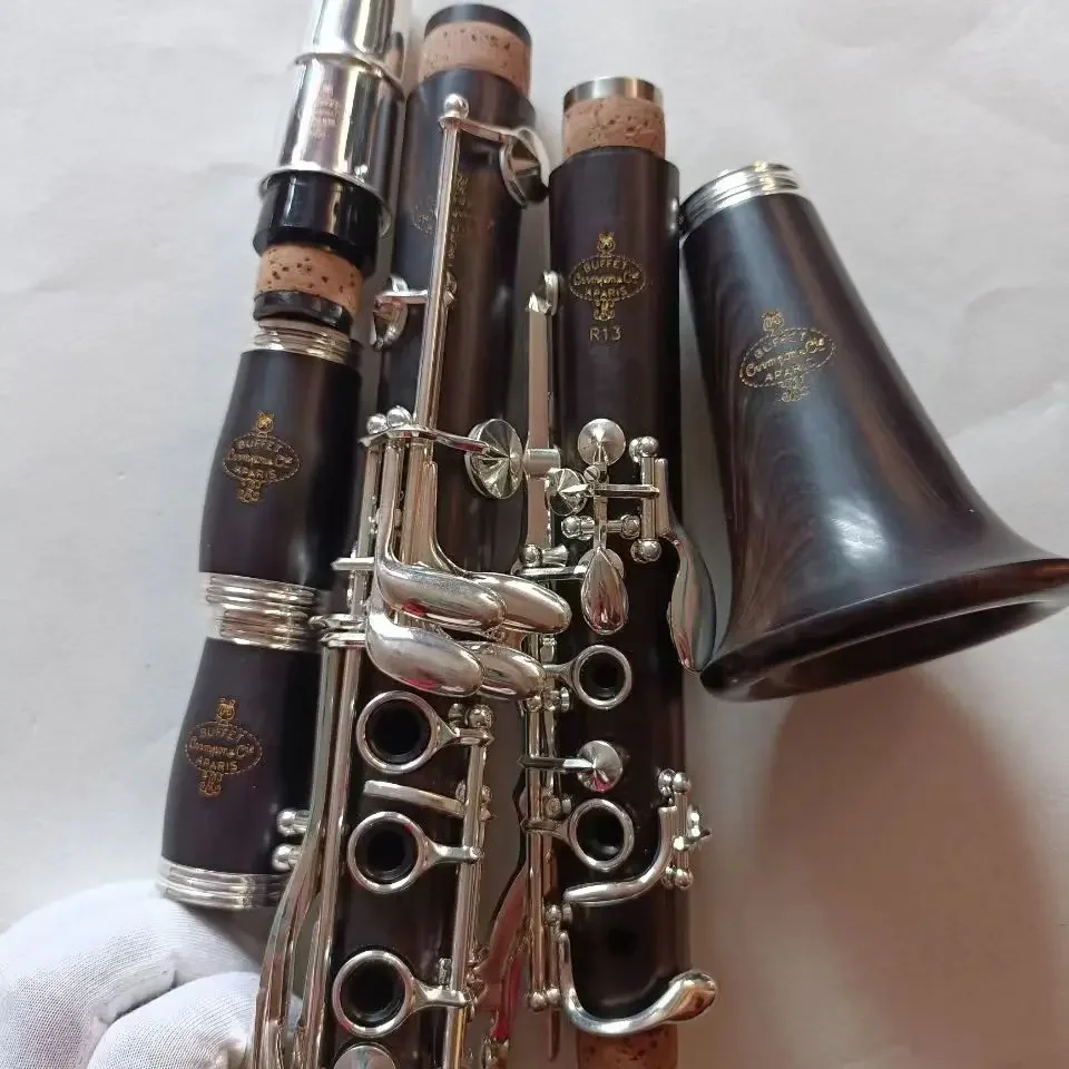 Professional Bb Clarinet R13 PRESTIGE Ebony Clarinets Ebony Wood Silver Plating Key Musical Instruments Case Mouthpiece Reeds