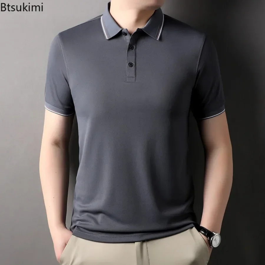 Nuove Polo da Uomo 2026 Estive a Maniche Corte, T-shirt Patchwork, Camicie Traspiranti Business Casual, Top Sportivi Maschili ad Asciugatura Rapida - immagine 2