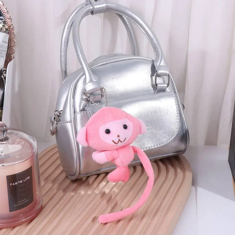 Long Tailed Monkey Doll Key Chain Stuffed Animal PP Cotton Monkey Pendant Bag Charm Soft Doll Plush Monkey Toy For Children