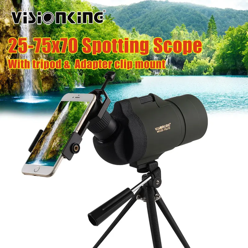 Spotting Scope Visionking 25-75x70 Spotting Scope Zoom Professional Hunting Birdwatching Monocular Telescope