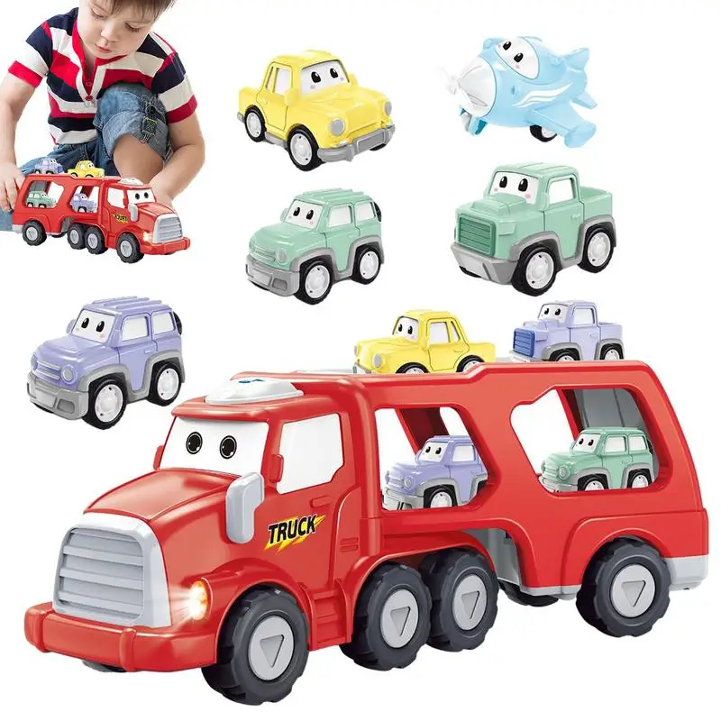 

Toddler Car Toys Multifunctional Toy Truck Car Transporter Toy Cute Transport Truck Toy With Lights And Sounds For Kids Ages 2-6
