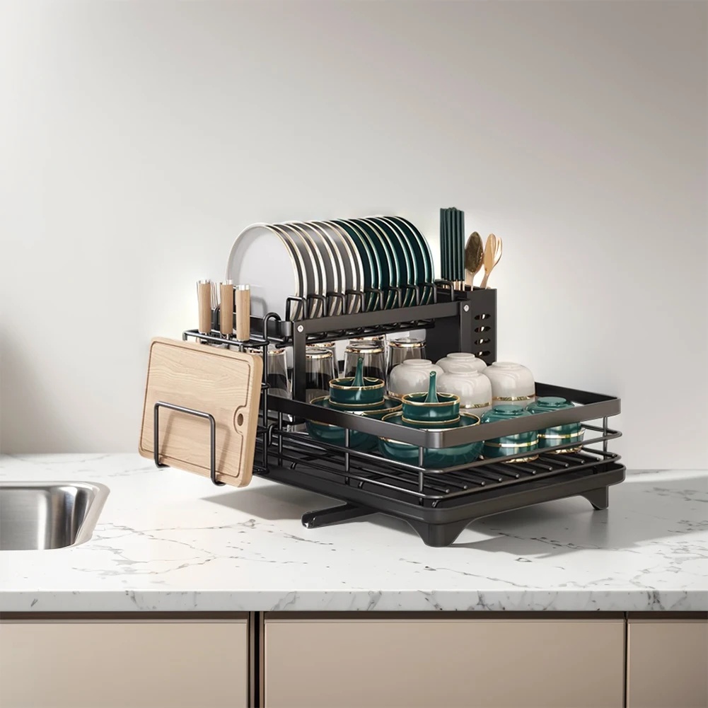 Dish Drying Rack with Drainboard Sink Organizer Dish Racks Cutlery Storage Holder for Kitchen Storage Counter Organizer