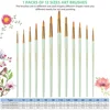12 pcs Professional Paint Brush Round Pointed Tip Nylon Hair Artist Acrylic Brush for Acrylic Watercolor Oil Painting Body Paint 2