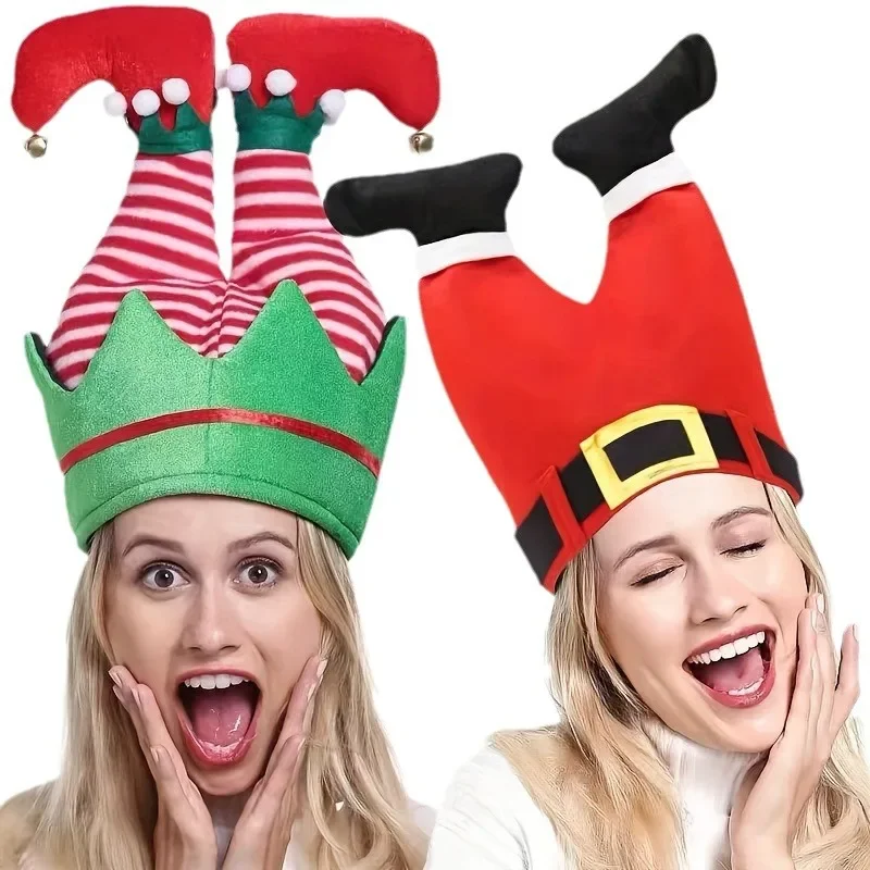 Christmas Decorations Party Santa Hat Old Man Elf Clown Pants Leg Hat Hot Gold Bright Color Wrap Arab Ethnic 1PC