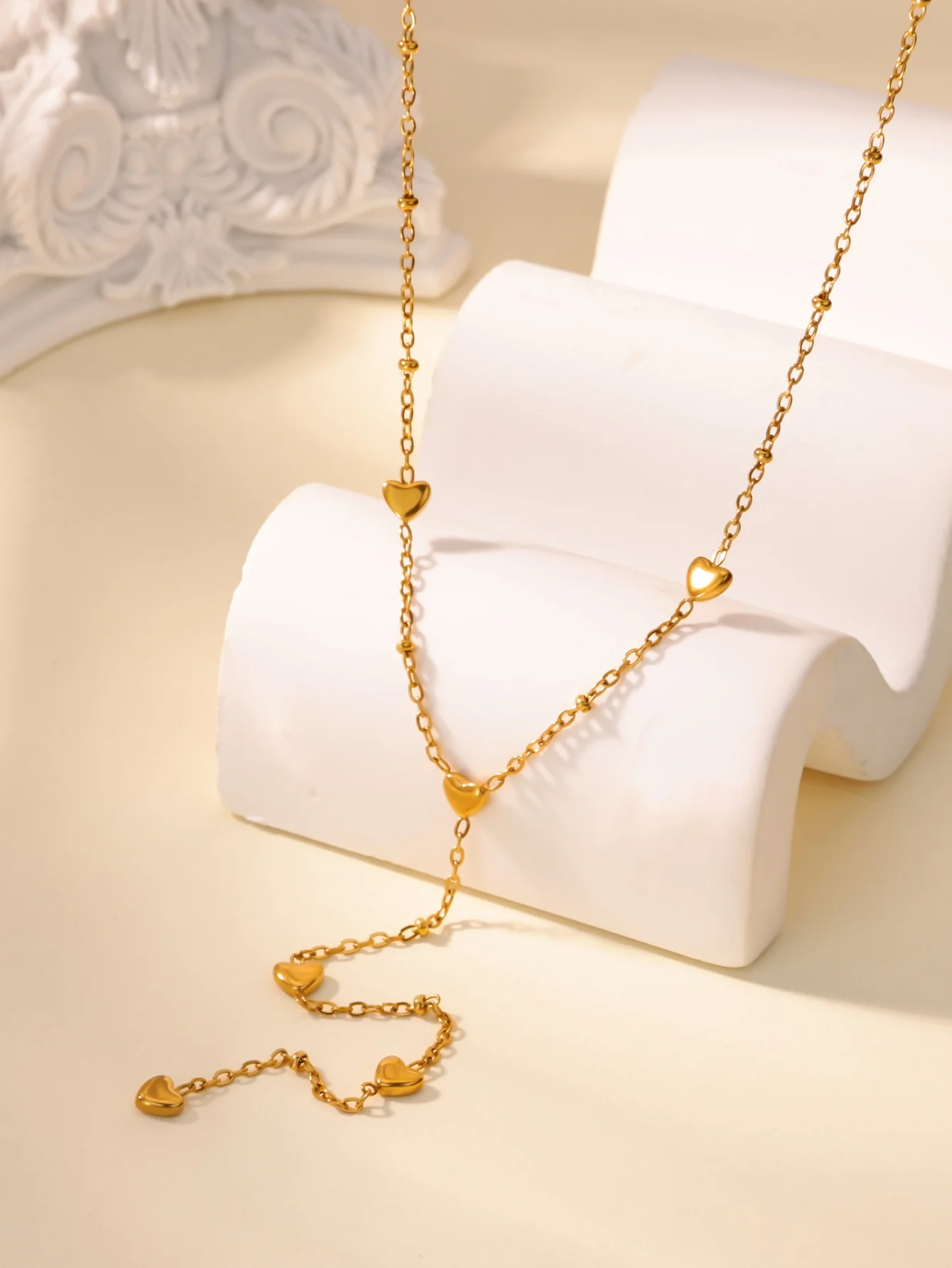 Stainless Steel Pendant Necklace 18K Gold Plated