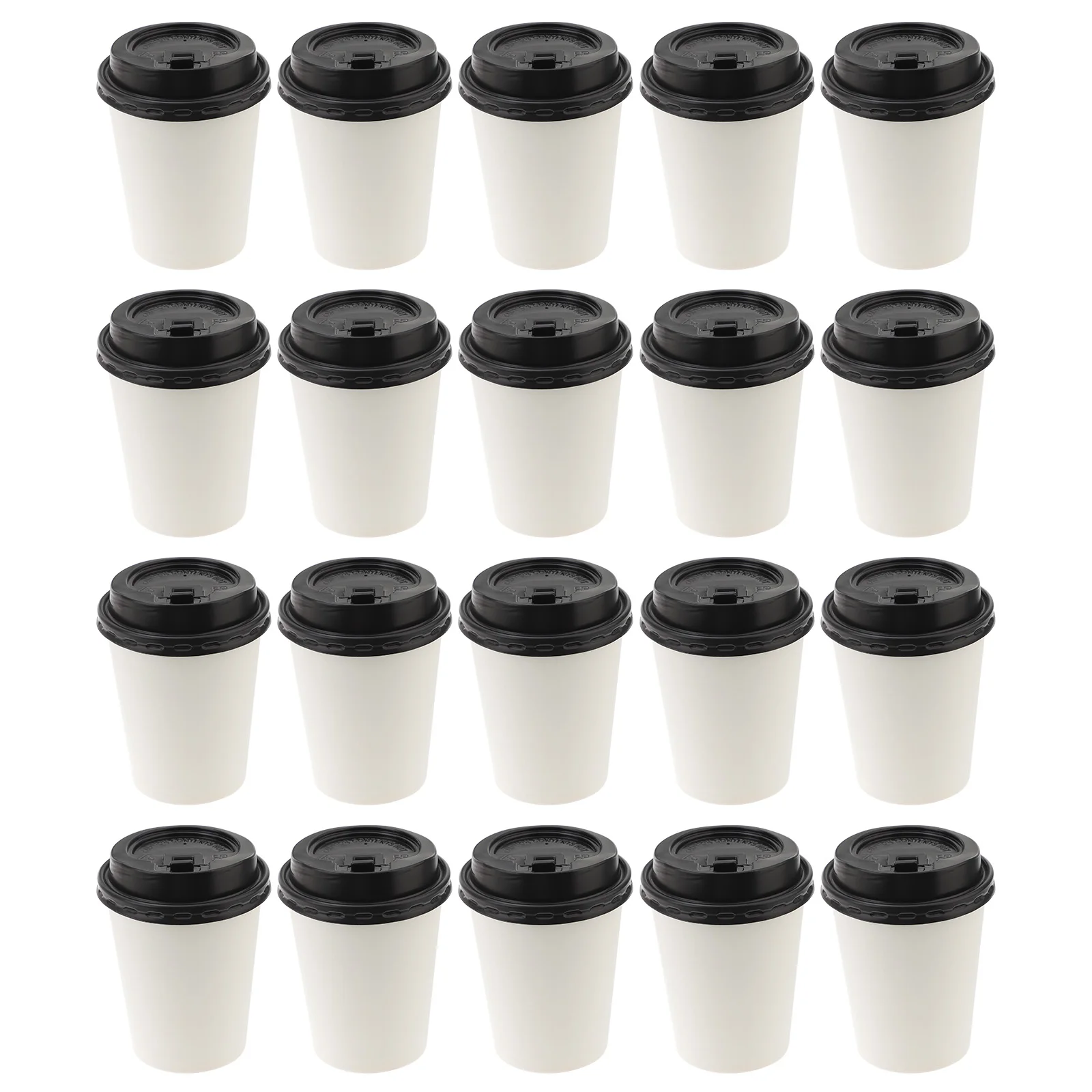 50pcs Disposable Coffee Cups With Lid
