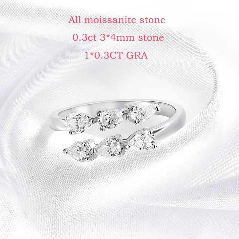 Moissanite Wedding Band - 3x4MM Crown Ring in 925 Sterling Silver