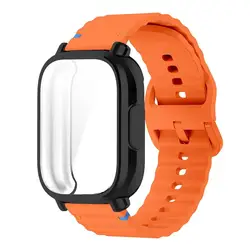 Premium Silicone Strap and Case with Full - Cover Screen Protection for Smartwatch Accessories (Hat)
